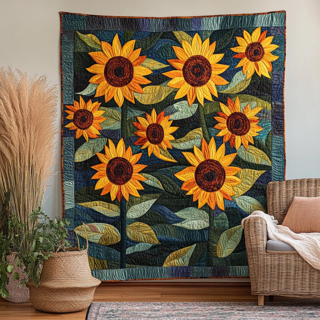 Golden Glow Art Quilt Hanging NCU0TL926