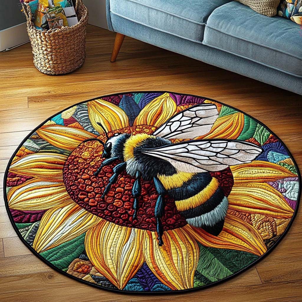 Golden Harvest Keeper Quilted Round Mat NCU0NT1268