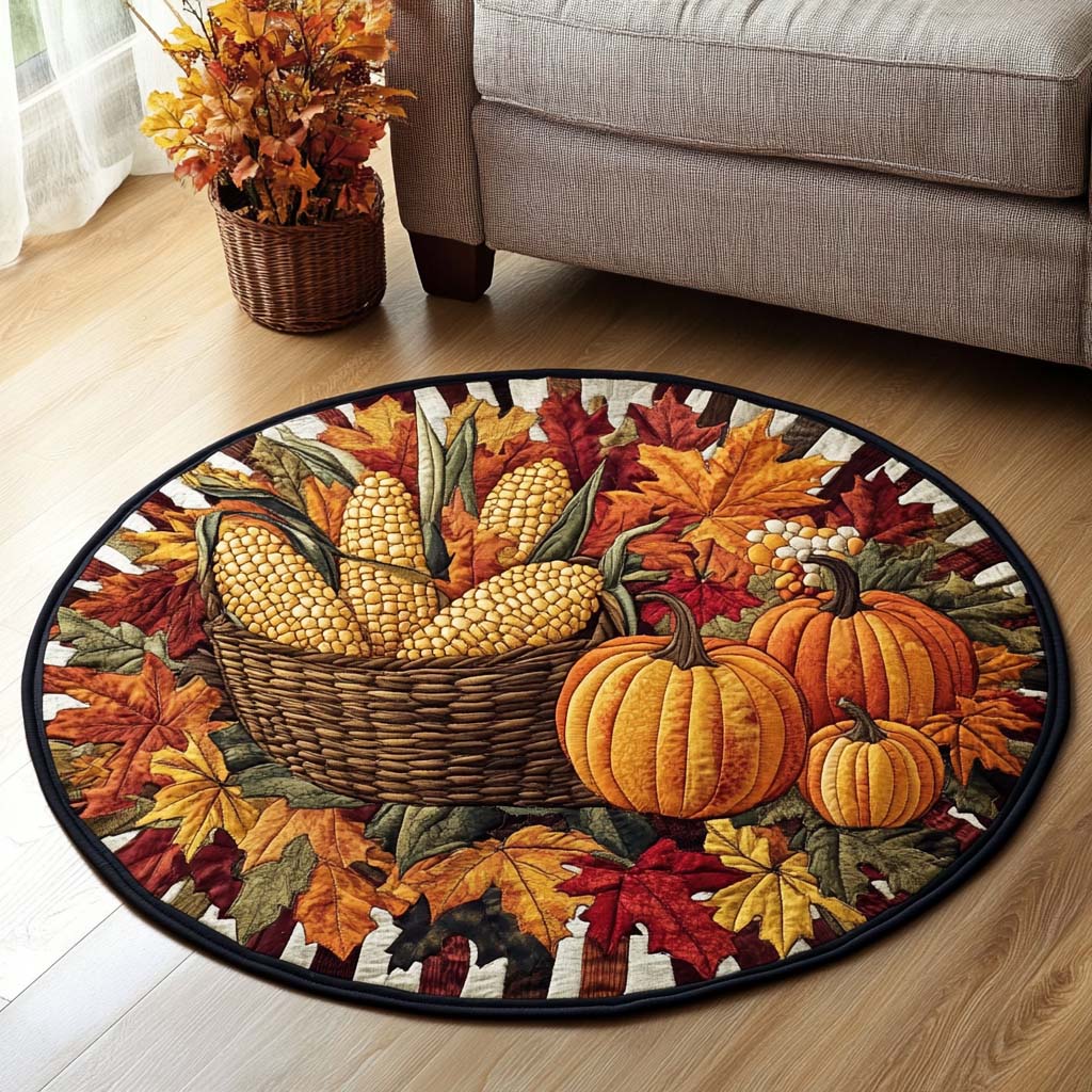 Golden Harvest Quilted Round Mat NCU0NT1227