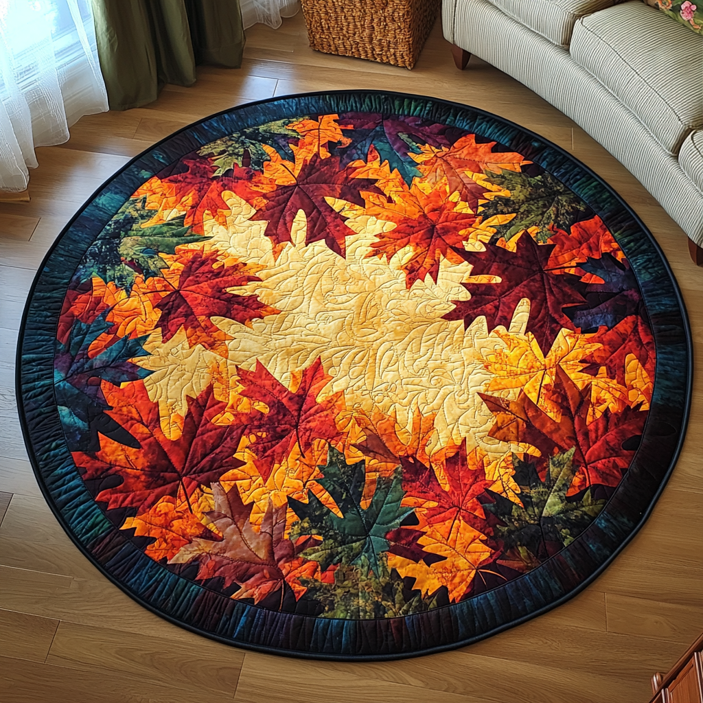 Golden Harvest Quilted Round Mat NCU0TL1362