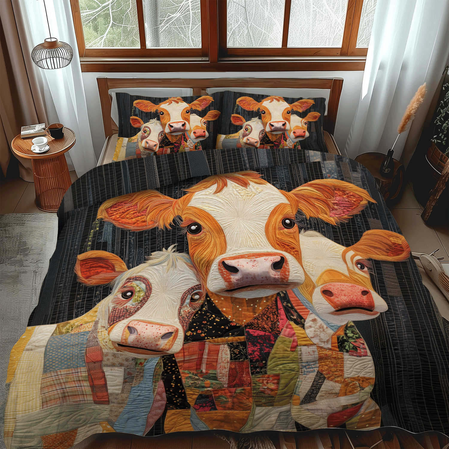 Grazing Gals 3-Piece Quilted Bedding Set NCU0TH1388