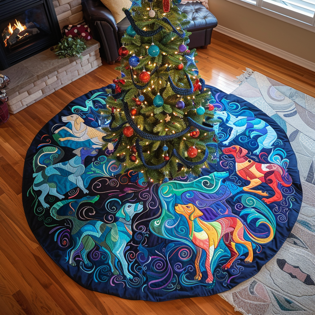 Great Dane Spirit Christmas Quilted Tree Skirt NCU0DV1456