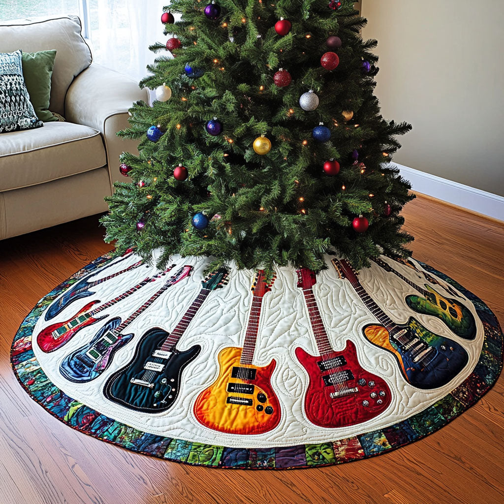 Guitar Pulse Quilted Christmas Tree Skirt NCU0PT1359