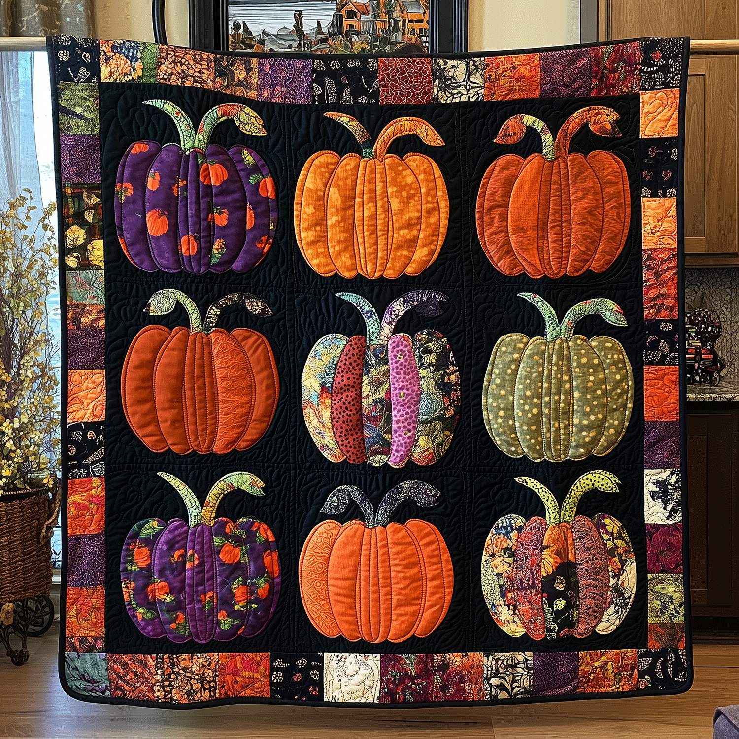 Halloween Harvest Quilted Blanket NCU0TH1788