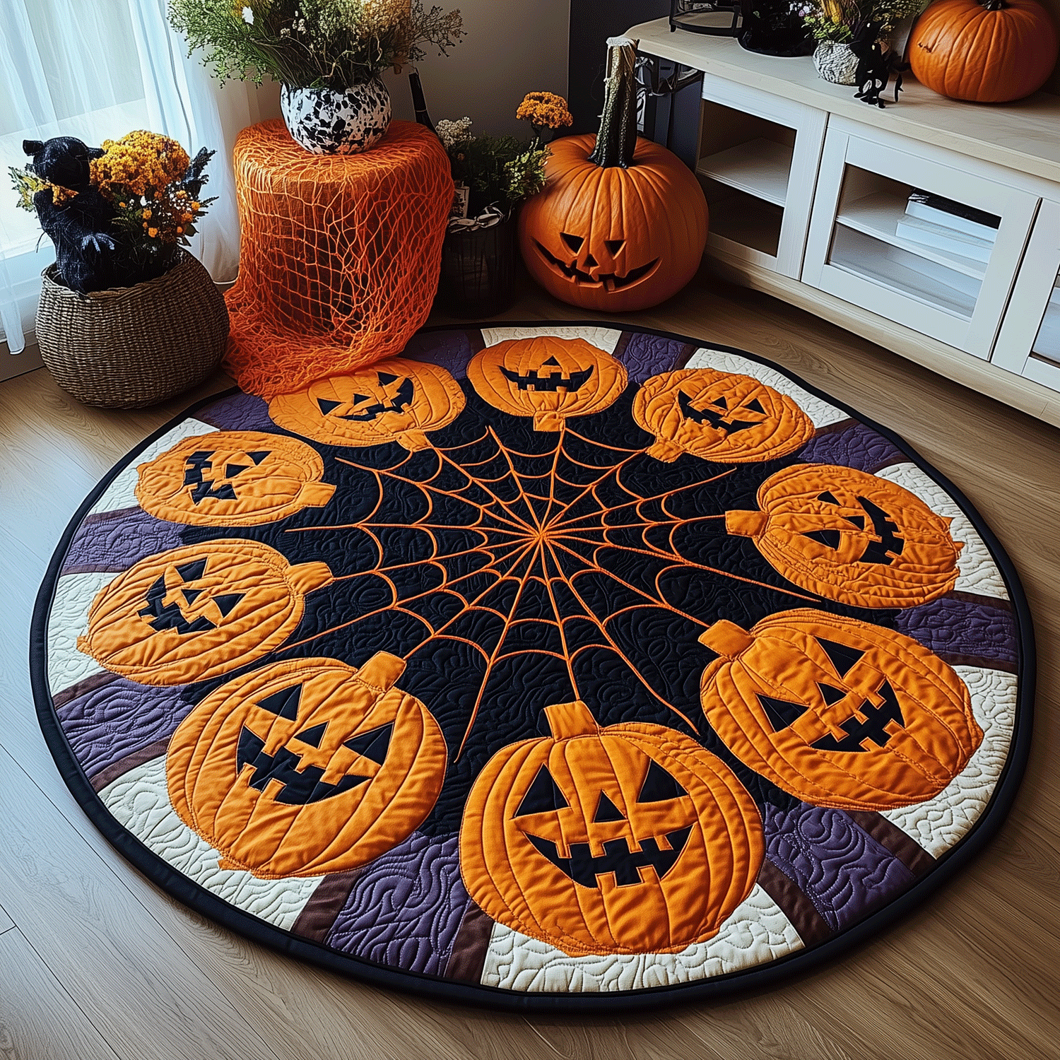 Halloween Harvest Quilted Round Mat NCU0TH1906