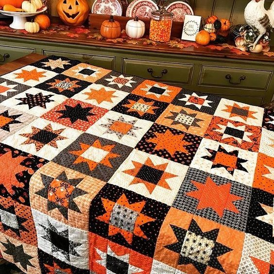 Halloween Patterned Quilted Blanket NCU0PD781