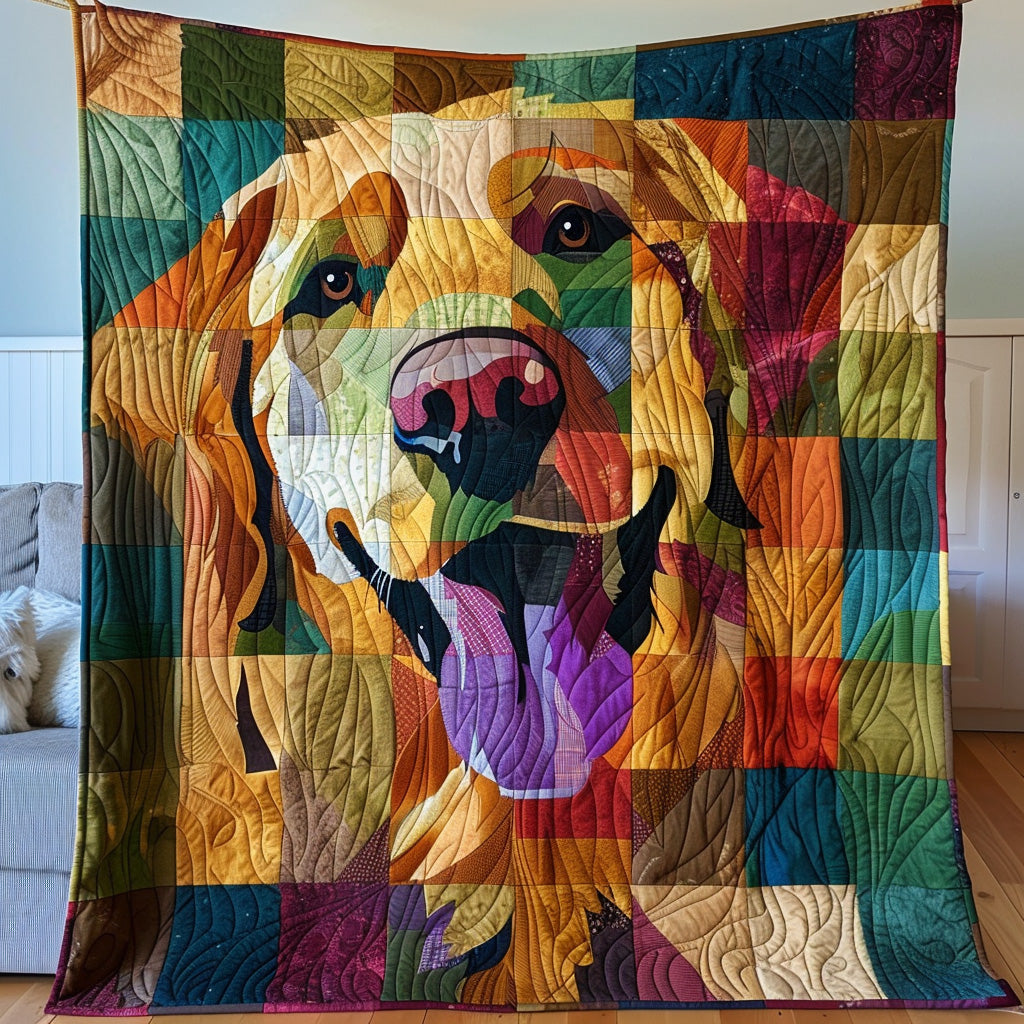 Happy Retriever Quilted Blanket NCU0PT356