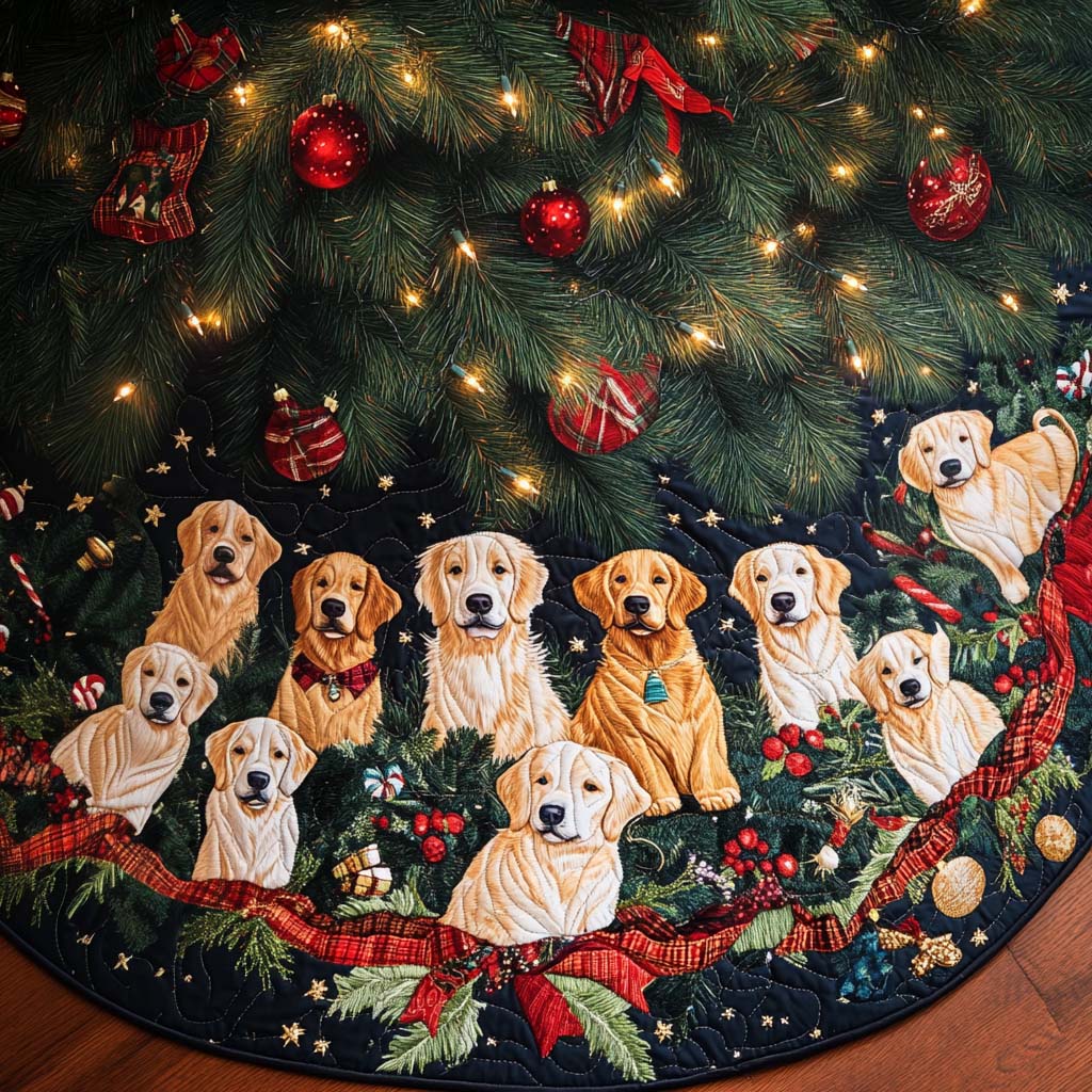 Happy Snout Christmas Quilted Tree Skirt NCU0NT1602