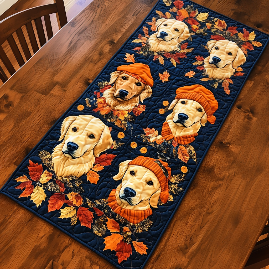 Harvest Retriever Quilted Table Runner NCU0PT506