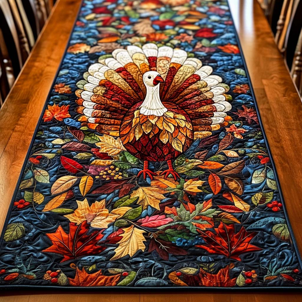 Harvest Feathered Pride Quilted Table Runner NCU0NT1144