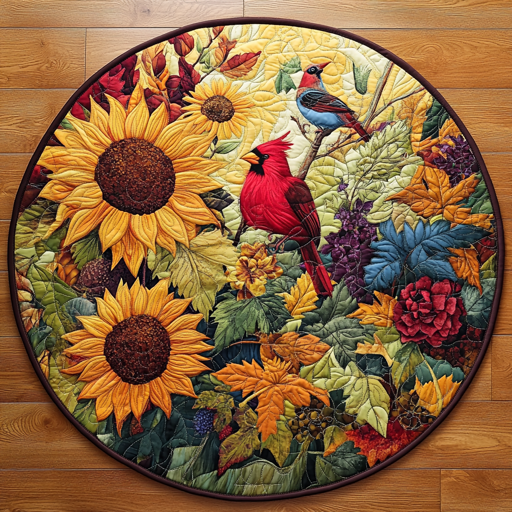 Harvest Glow Quilted Round Mat NCU0TL1352