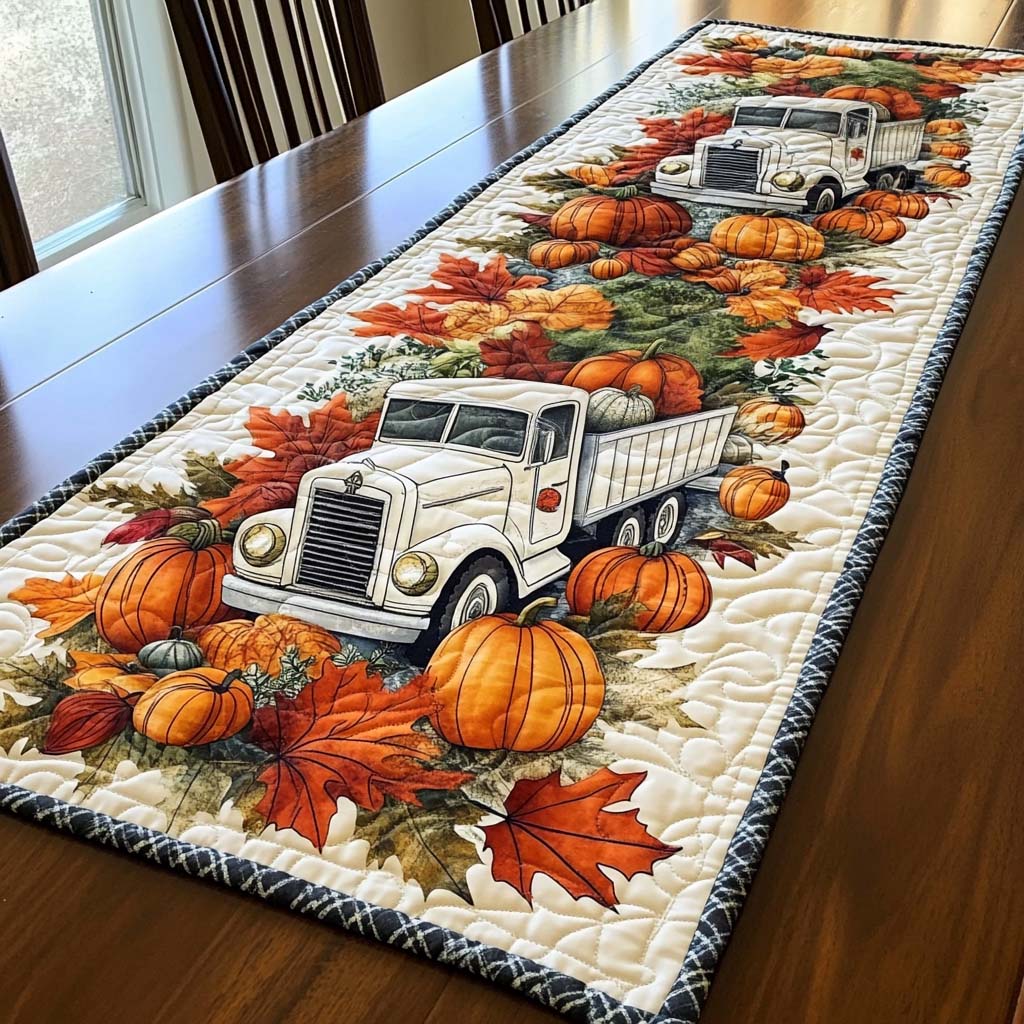 Harvest Truck Journey Quilted Table Runner NCU0NT1129