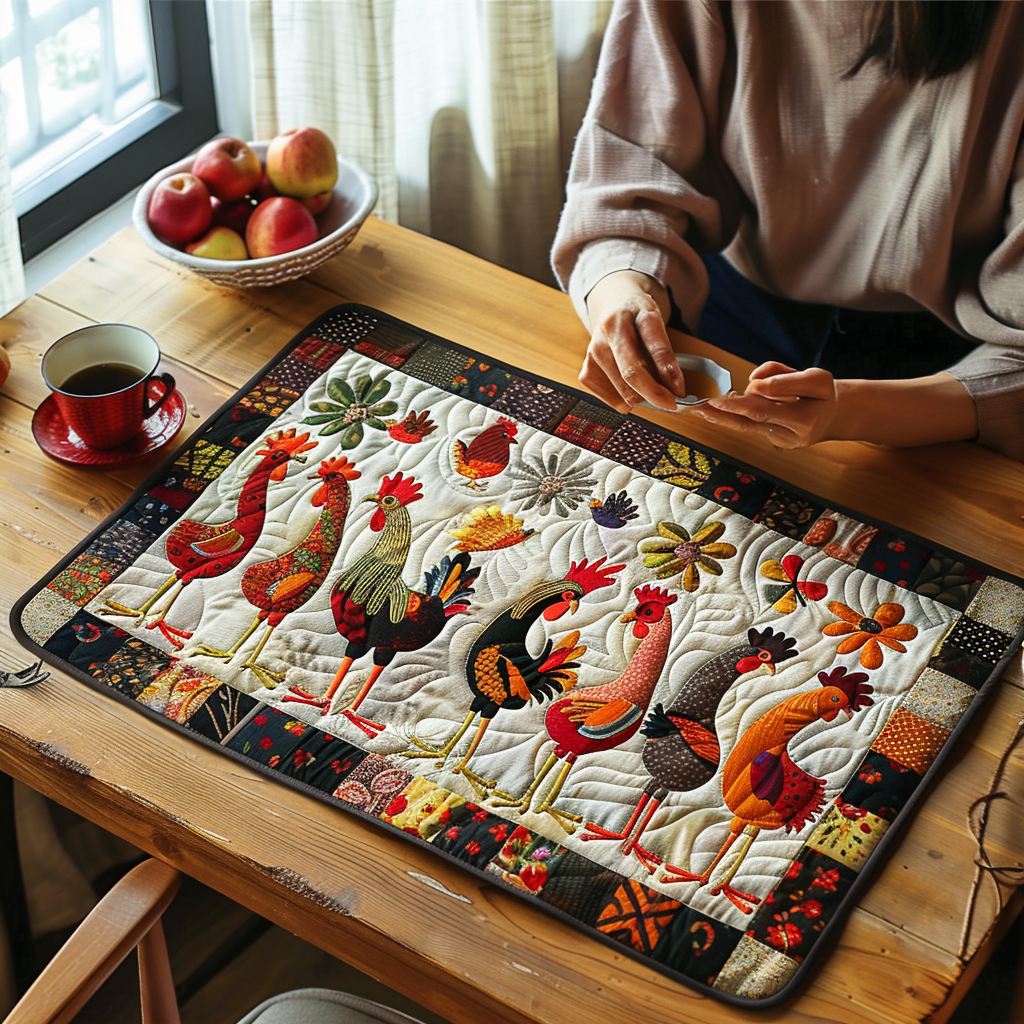 Hen House Gossip Quilted Place Mat NCU0TH600