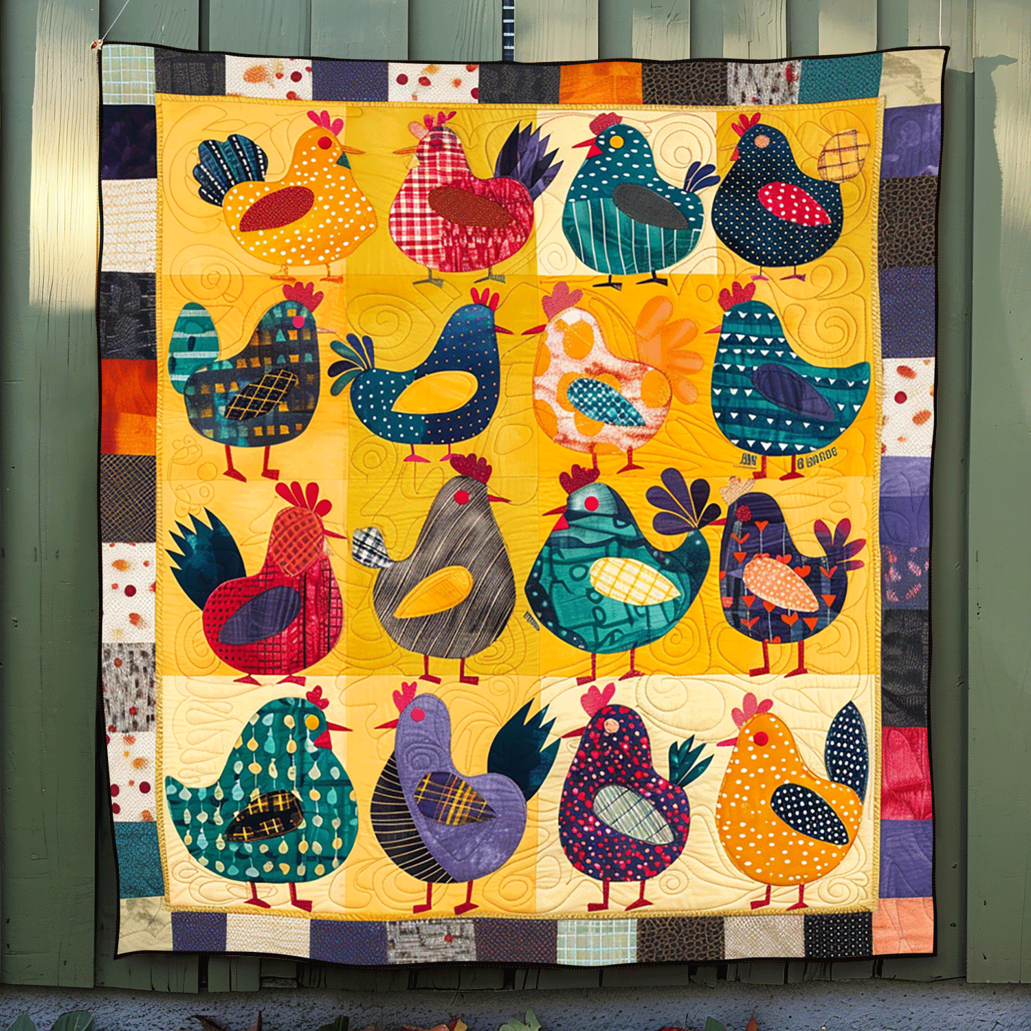 Hens Collection Quilted Blanket NCU0TH962