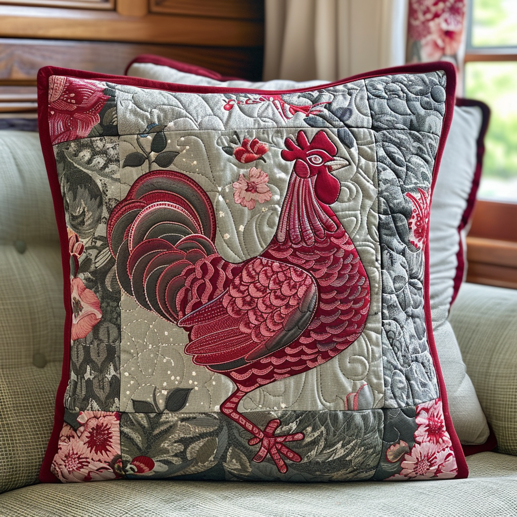 Hens Harmony Quilted Pillow Case NCU0TL580