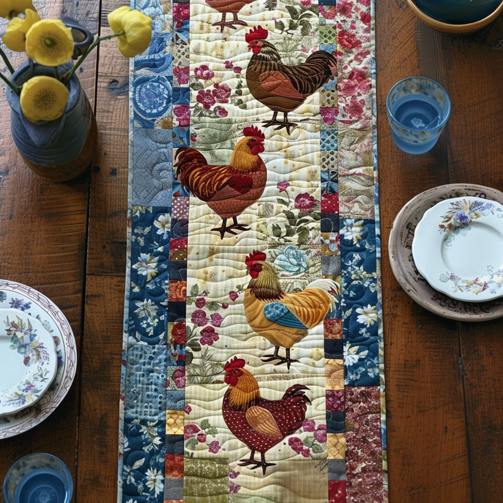 Hens & Herbs Quilted Table Runner NCU0PT367