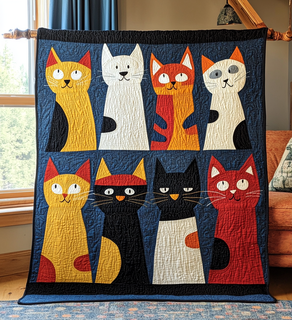 Hilarious Kitty Quilted Blanket NCU0DV620