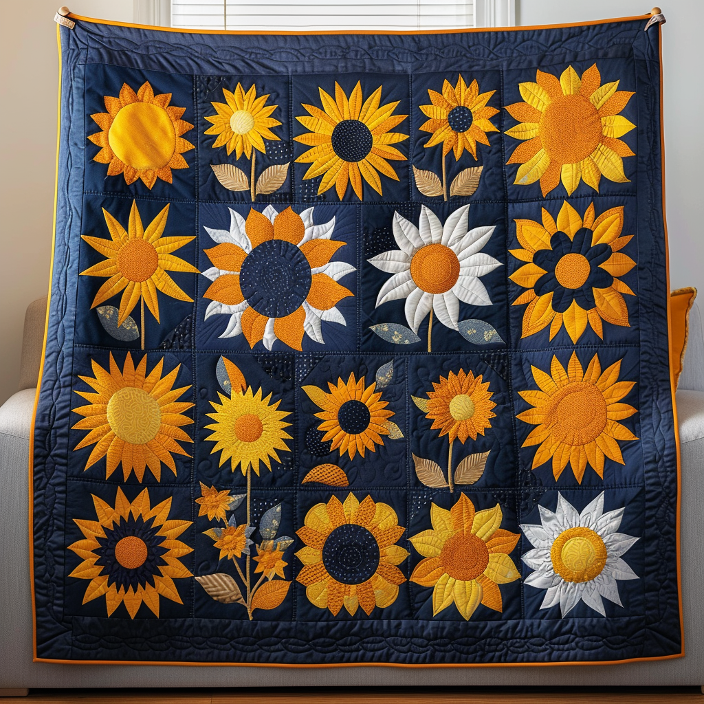 Hilarious Sunflowers Quilted Blanket NCU0VL211