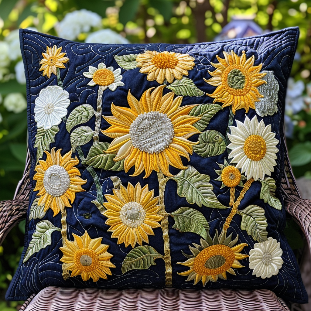 Hilarious Sunflowers Quilted Pillow Case NCU0VL246