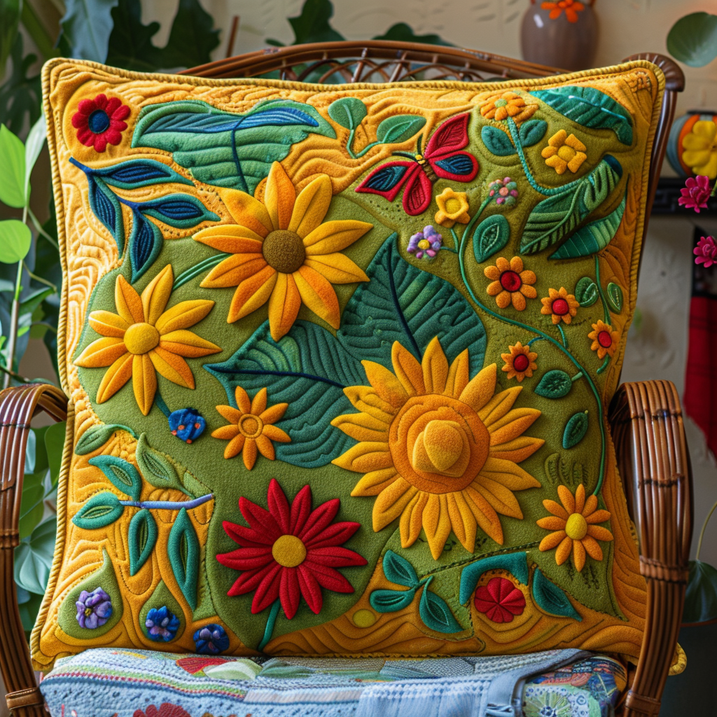 Hilarious Sunflowers Quilted Pillow Case NCU0VL350