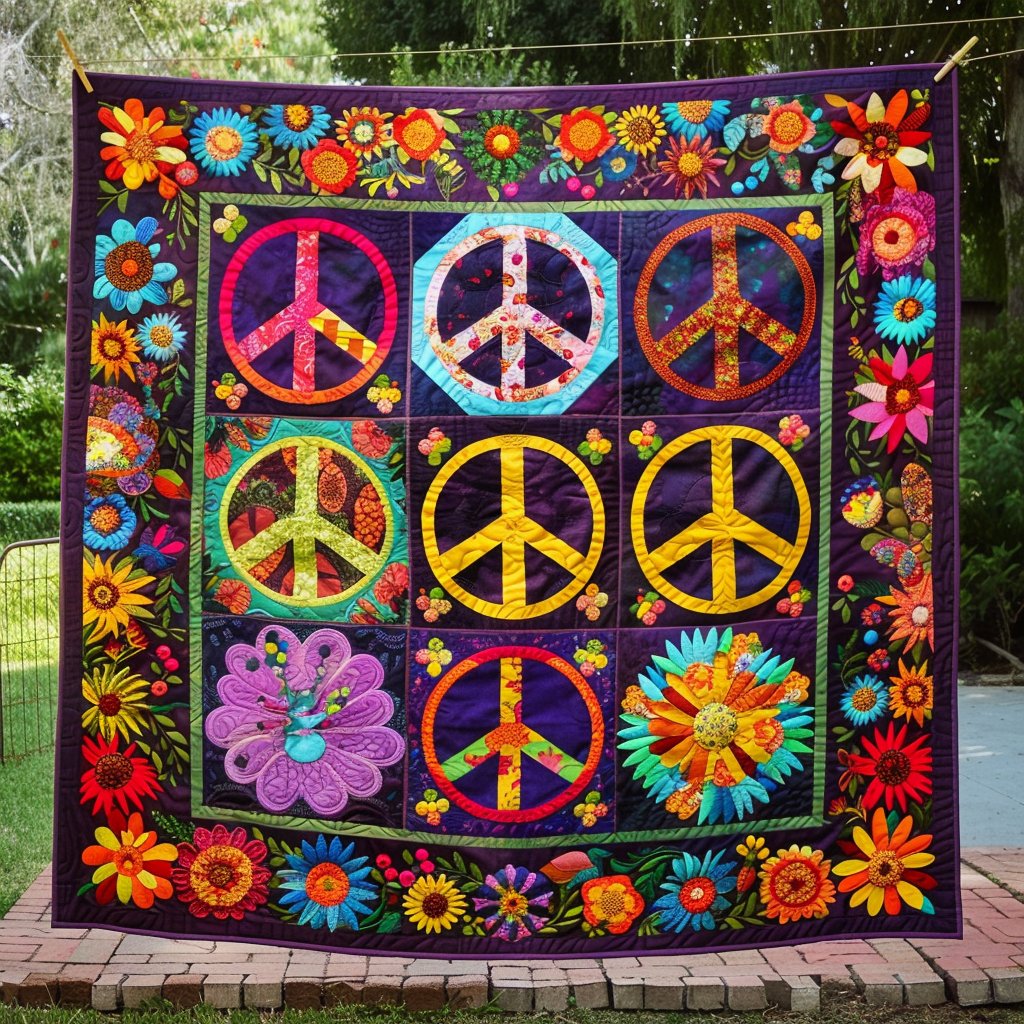 Hippie Vibes Quilted Blanket NCU0TH361