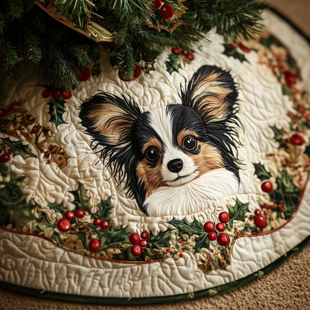 Holiday Papillon Quilted Christmas Tree Skirt NCU0PT1776