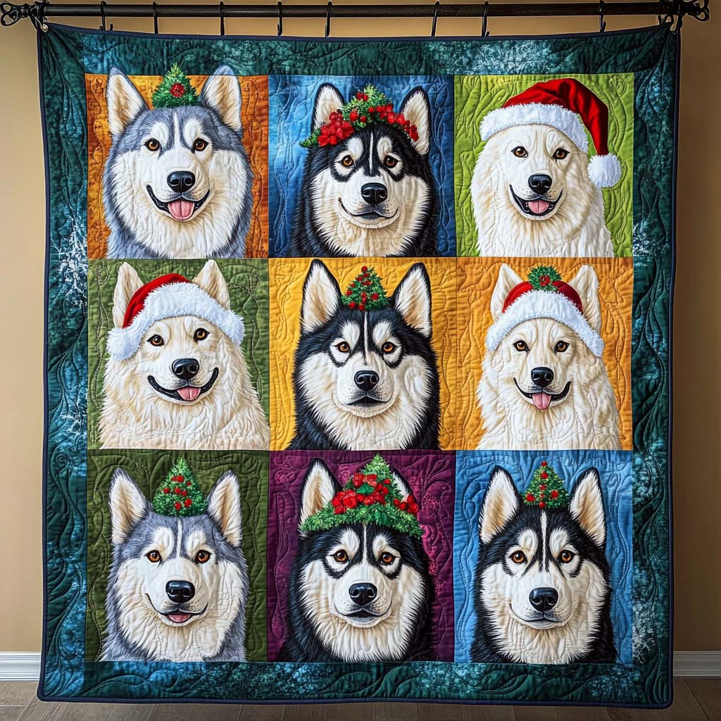 Holiday Portraits Quilted Blanket NCU0NT1758