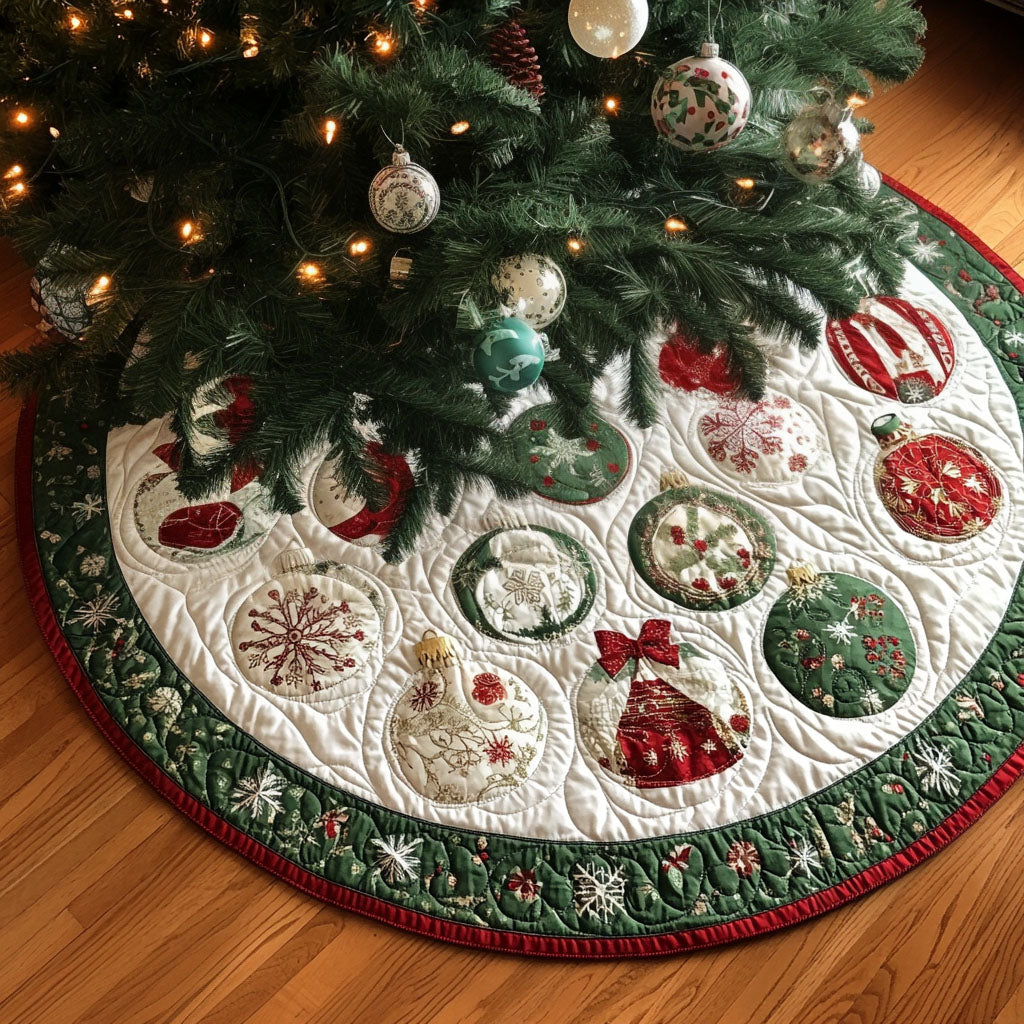 Holiday Splendor Quilted Christmas Tree Skirt NCU0PT1483