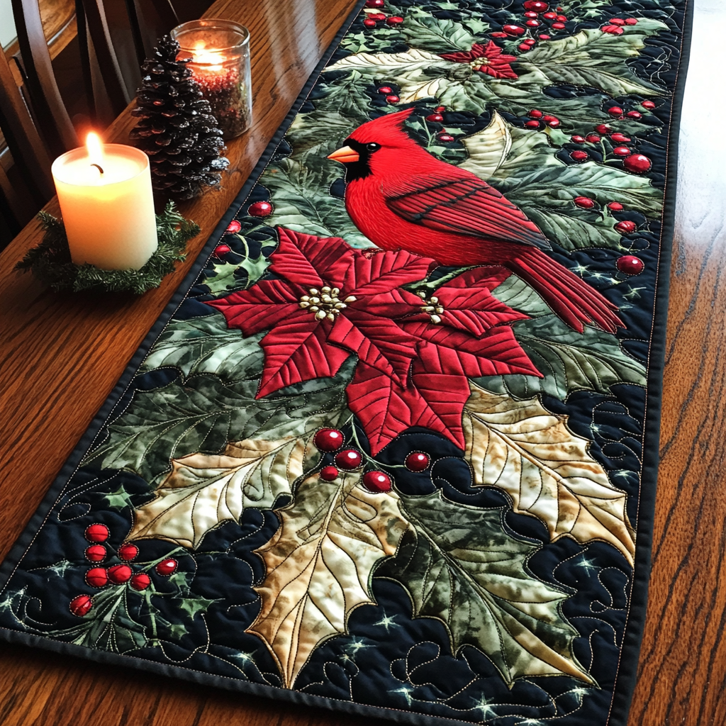 Holly Cardinal Table Runner NCU0VH092