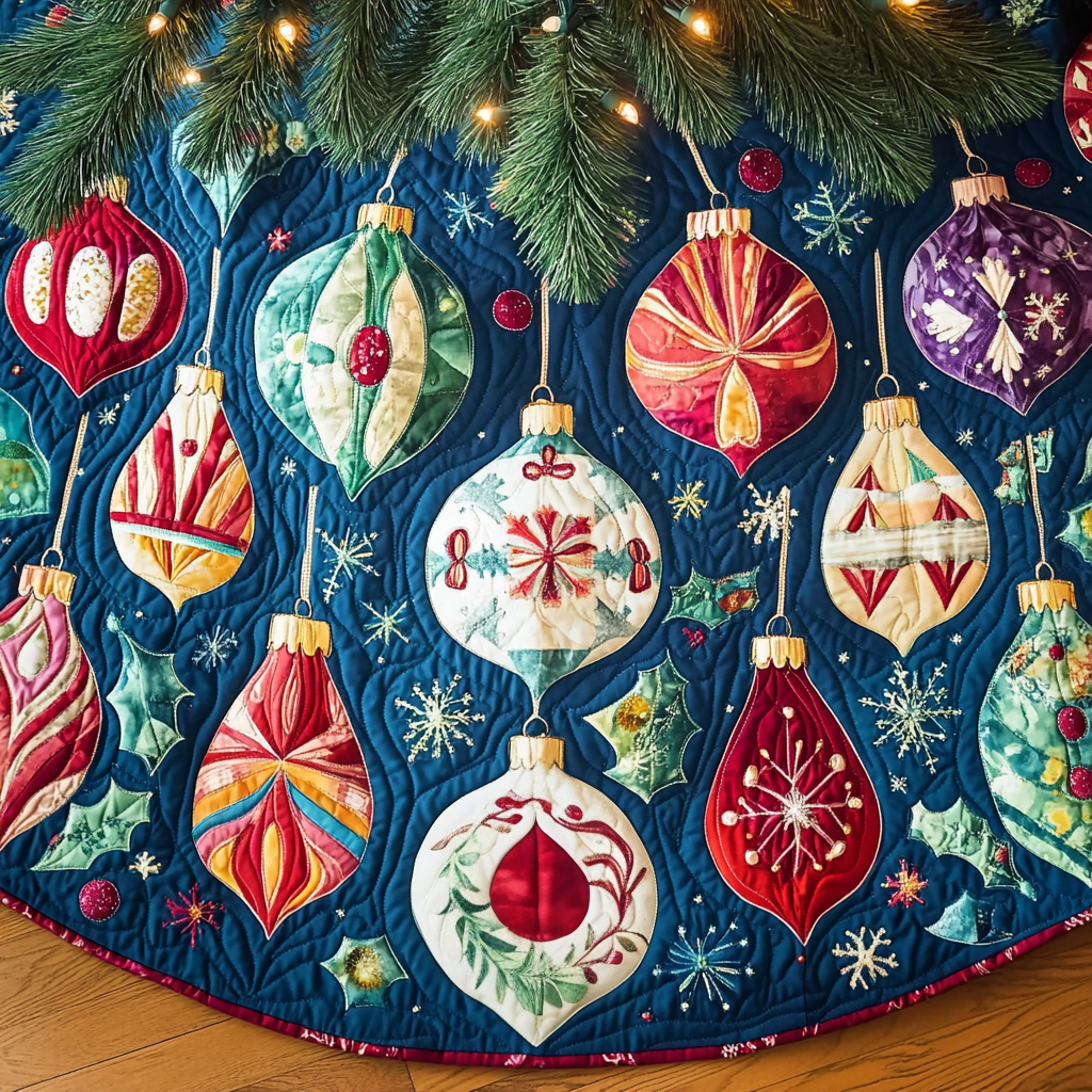 Holy Jolly Quilted Christmas Tree Skirt NCU0DV1037