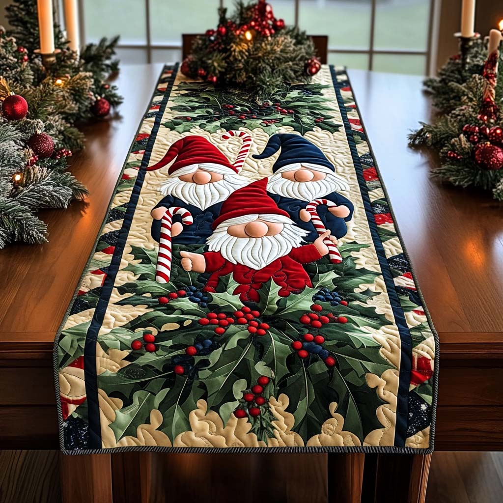 Holly Jolly Quilted Table Runner NCU0NT640