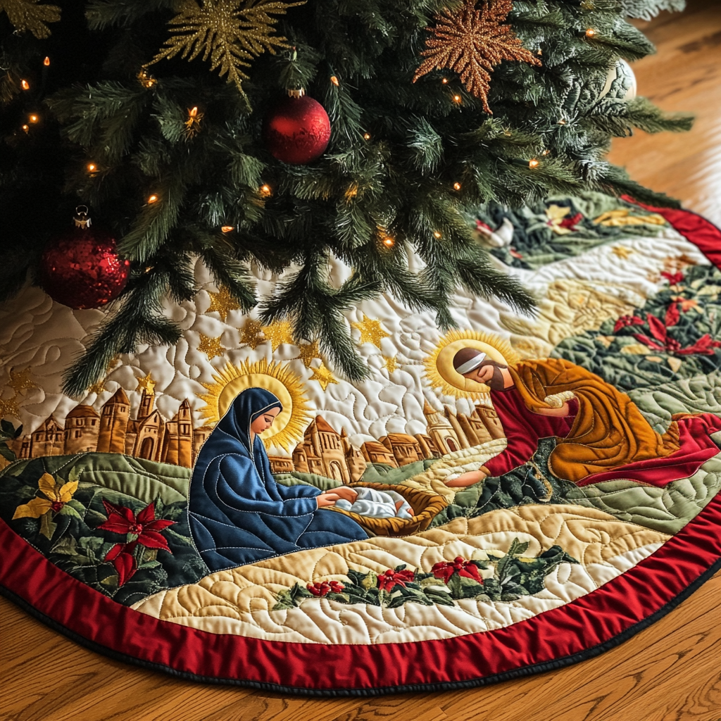 Christmas Quilted Tree Skirt NCU0VT42