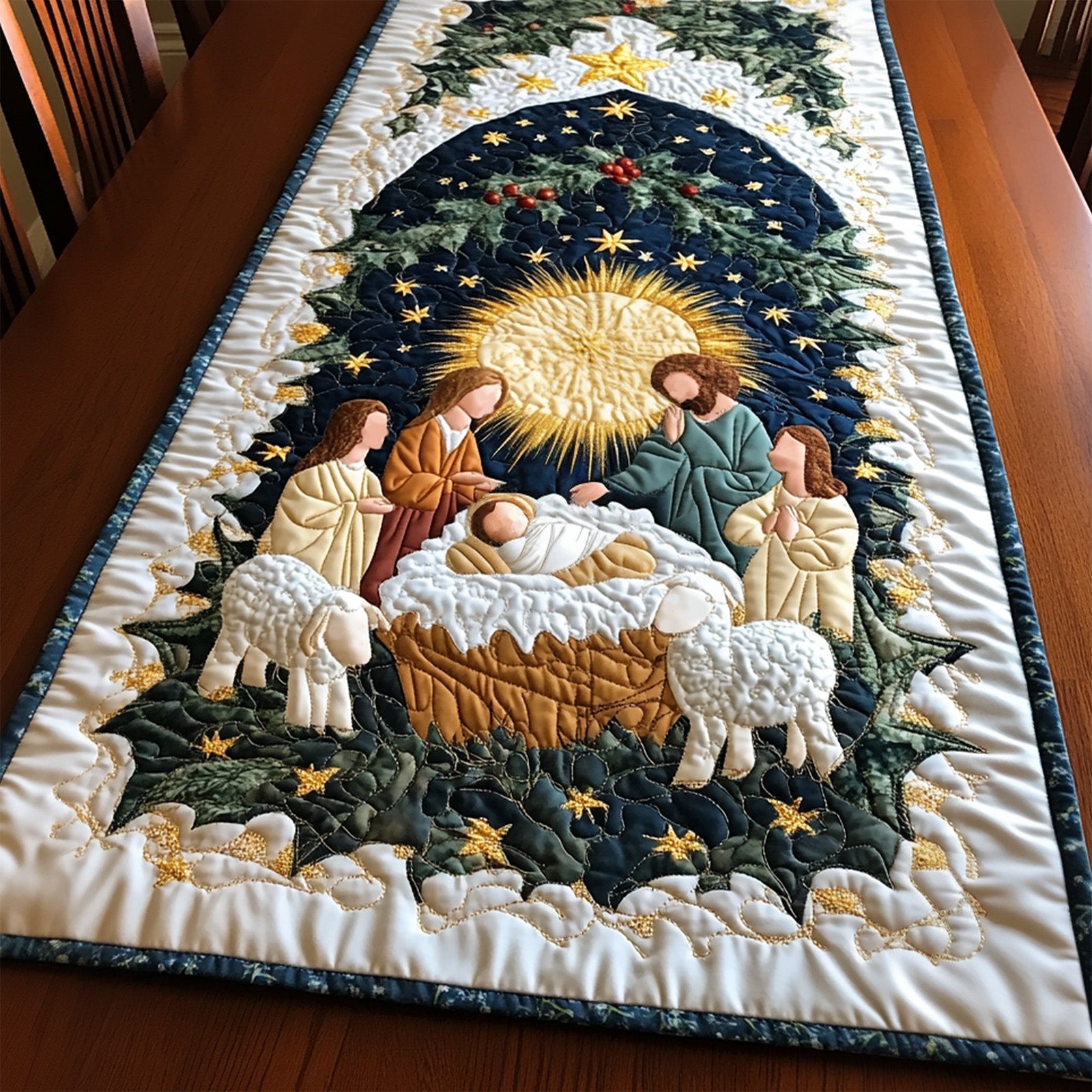 Holy Light Quilted Table Runner NCU0PT1308