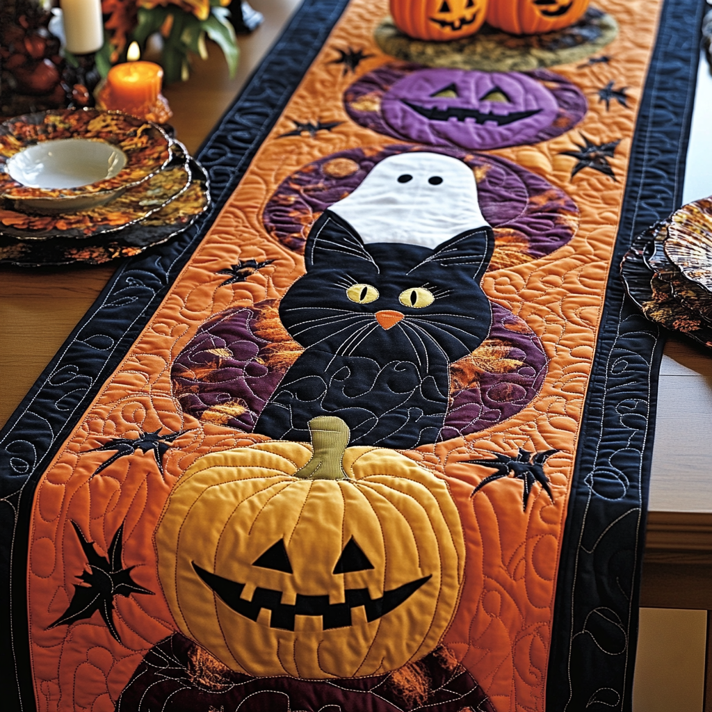 Home Sweet Haunted Home Quilted Table Runner NCU0DV889