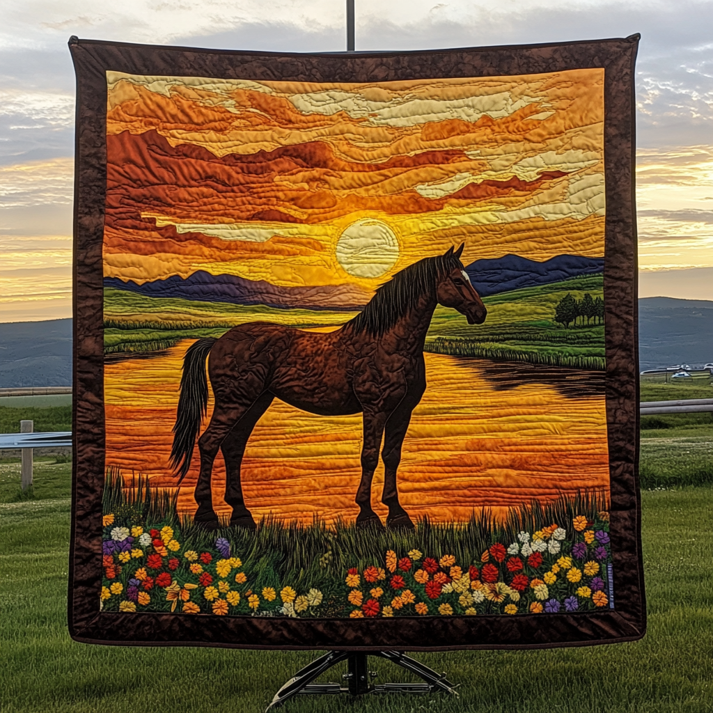 Hoofbeats in the Wind Quilted Blanket NCU0DK1809