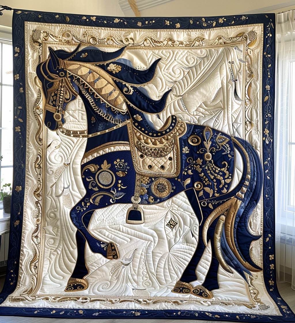 Horse Aristocratic Gallop Quilted Blanket NCU0DV149