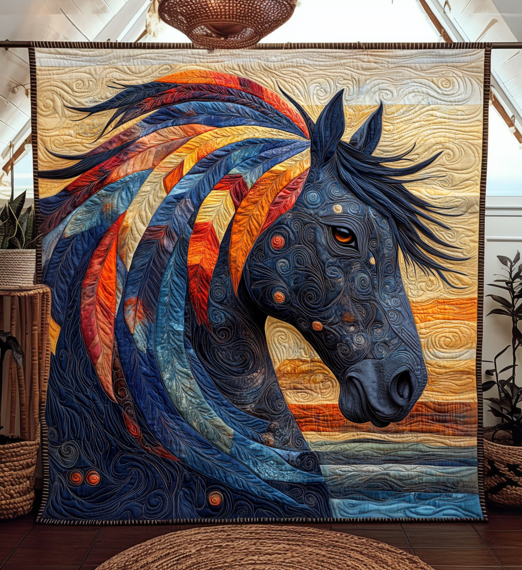 Horse Prophet Quilted Blanket NCU0DV1287