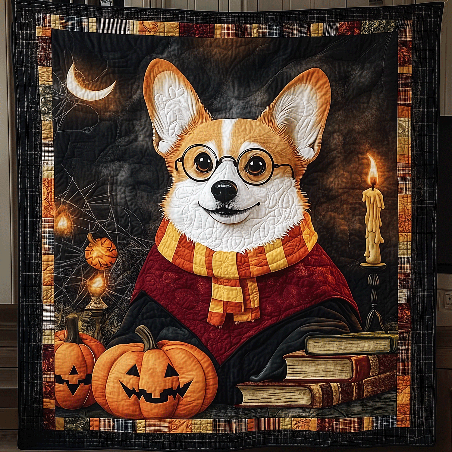 Howl-O-Ween Corgi Quilted Blanket NCU0TH1749