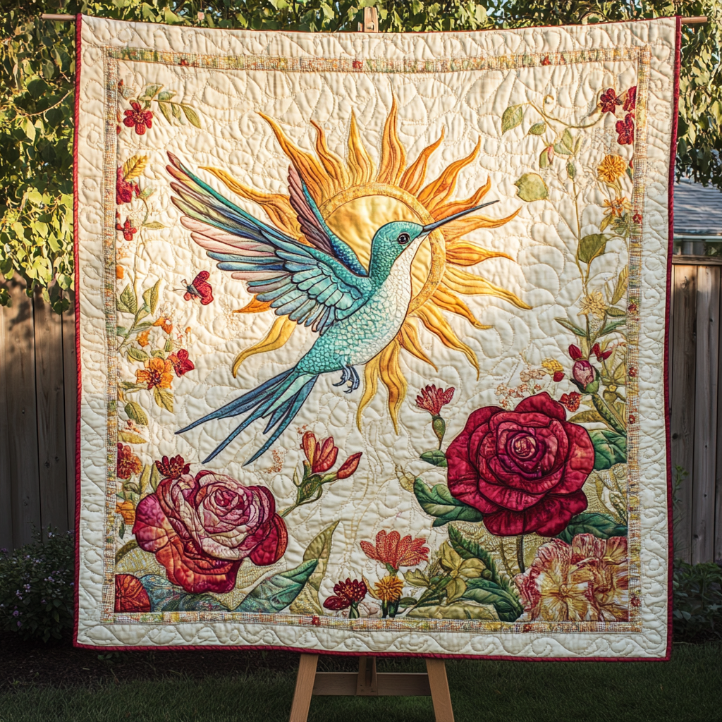 Hummingbird Harmony Quilted Blanket NCU0DK2016