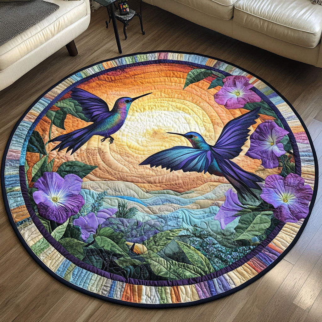 Hummingbird Harmony Quilted Round Mat NCU0PT1195