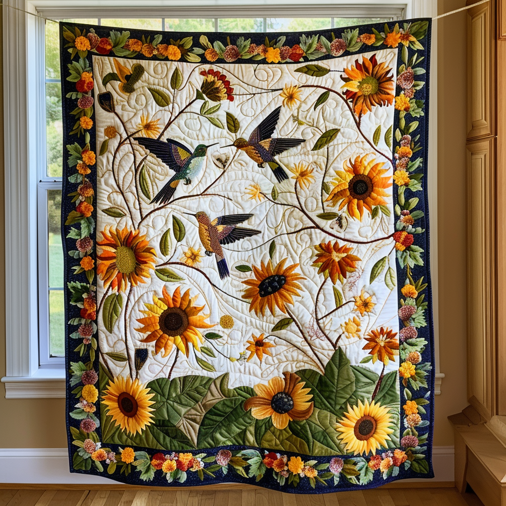 Hummingbird Haven Quilted Blanket NCU0PD283