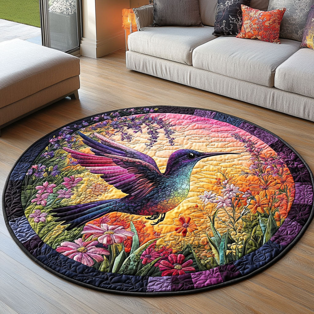 Hummingbird Hues Quilted Round Mat NCU0PT1197