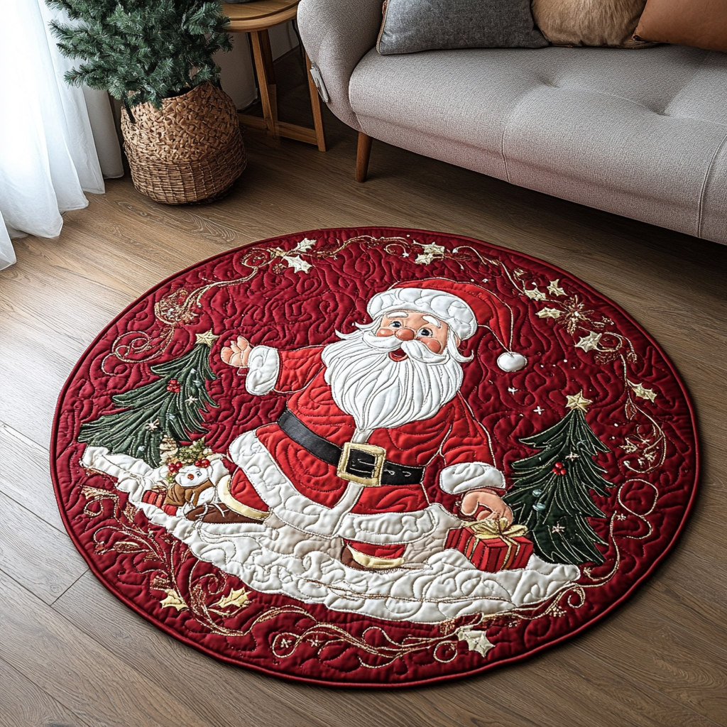 Icicle Illusions Quilted Round Mat NCU0DK1297