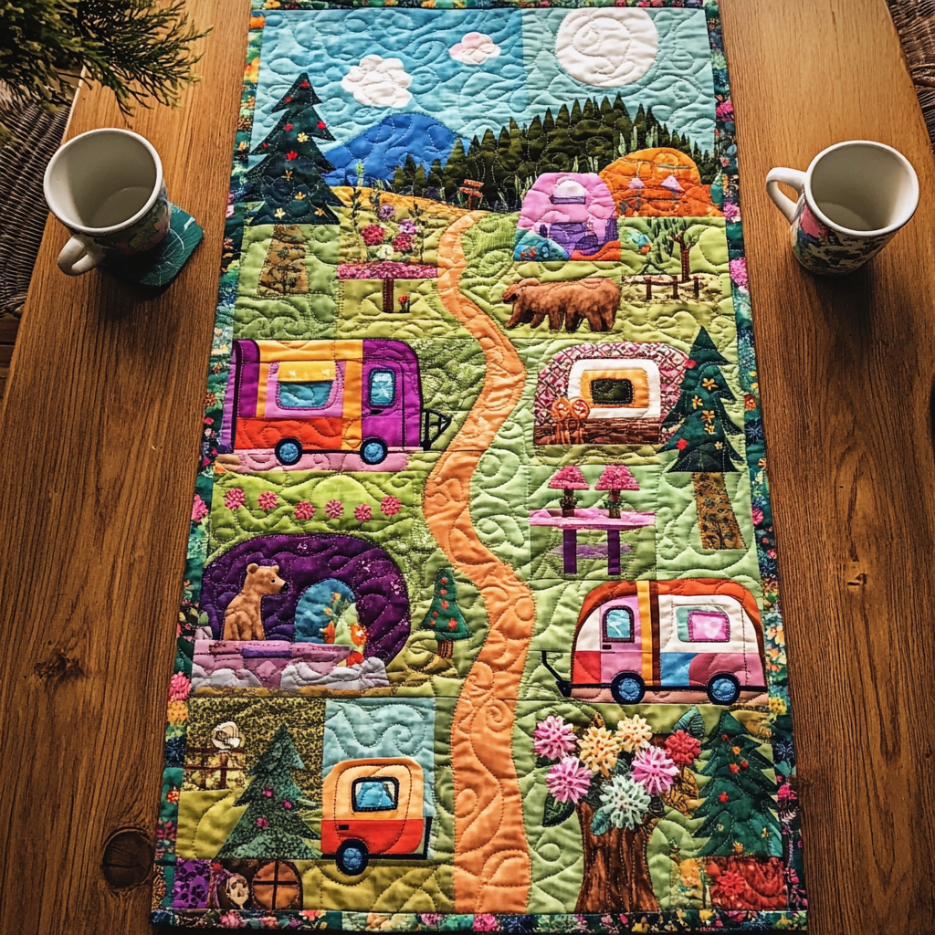 Into The Woods Quilted Table Runner NCU0PD767