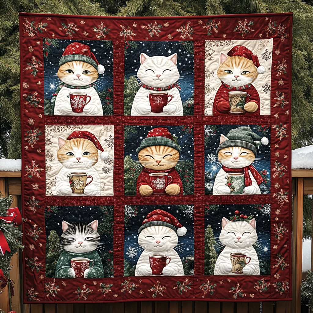 Jolly Catmas Quilted Blanket NCU0TL1246