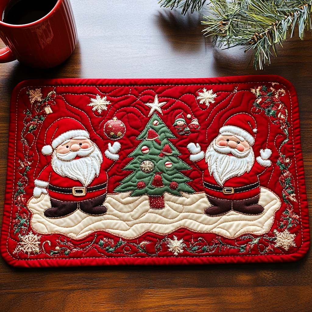 Jolly Santa Twins Quilted Placemat NCU0NT826