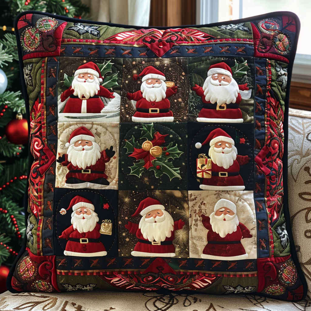 Joyful Santa Quilted Pillow Case NCU0DV229