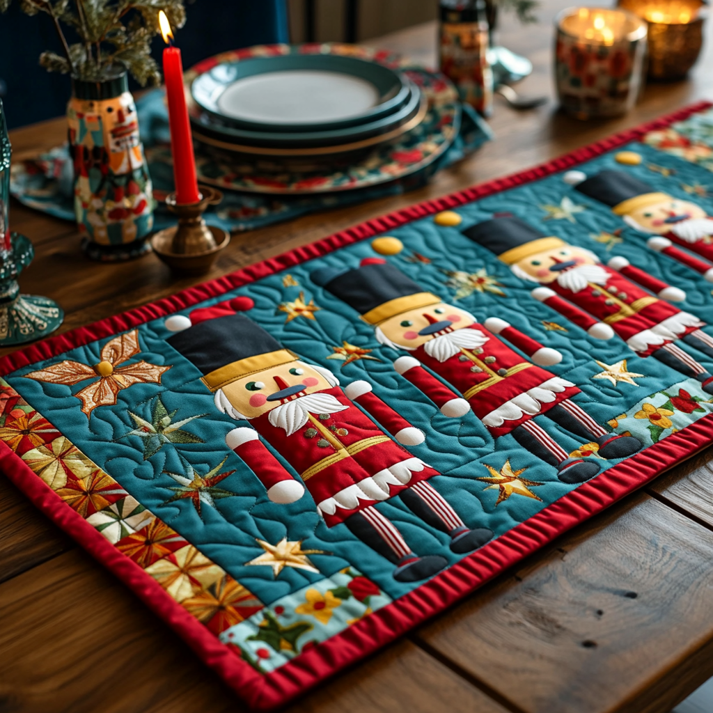 Joyful Nutcracker Quilted Table Runner NCU0DV1067