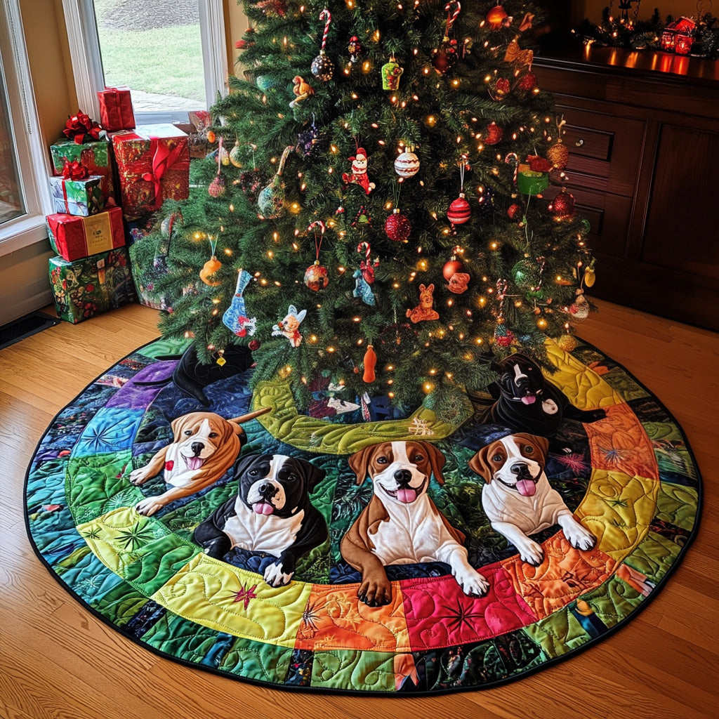 Kindred Pitbull Spirits Quilted Christmas Tree Skirt NCU0PT1550