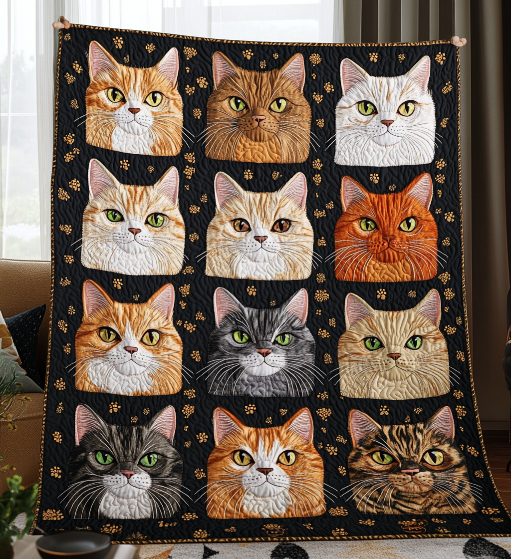 Kitten's Trails Quilted Blanket NCU0DV436